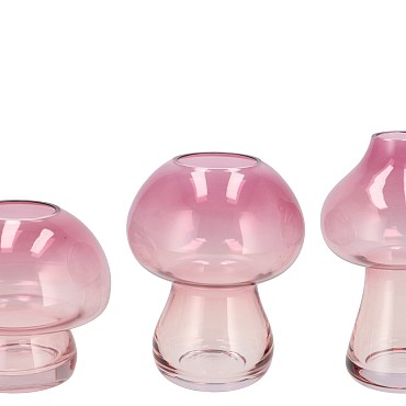 NOVA SWEETS PINK VASE MUSHROOM NARROW TRICOLOR 13X13X20CM NM