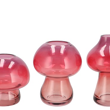 NOVA RED VASE MUSHROOM NARROW TRICOLOR 13X13X20CM