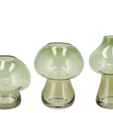 NOVA GREEN VASE MUSHROOM NARROW TRICOLOR 13X13X20CM NM