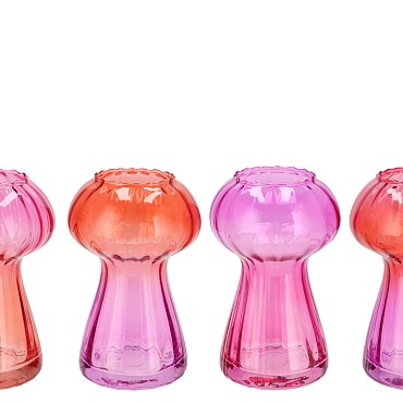 NOVA FUCHSIA VASE MUSHROOM STRUCTURE TRICOLOR 11X11X18CM