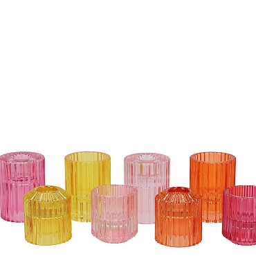BICOLORE DUTCH ORANGE MIX CANDLE H ASS SET OF 2 6X7CM
