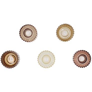 BICOLORE NATURAL BROWN MIX CANDLE H ASS SET OF 2 6X7CM