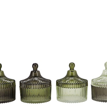 BICOLORE SUMMER GREEN MIX JARS ASS 11X13CM