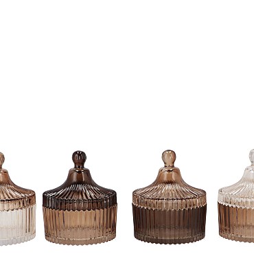 BICOLORE NATURAL BROWN MIX JARS ASS 11X13CM