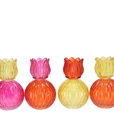 BICOLORE DUTCH ORANGE MIX TULIP T-LIGHT ASS 11X17CM