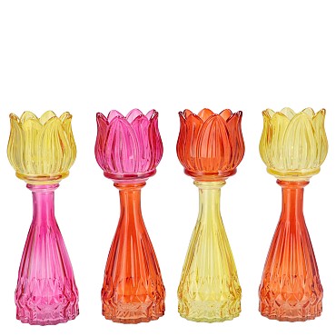 BICOLORE DUTCH ORANGE MIX TULIP VASE ASS 7X18CM