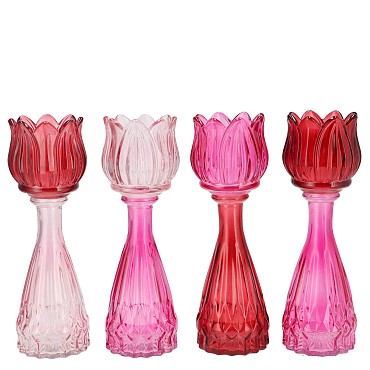 BICOLORE DUTCH PINK MIX TULIP VASE ASS 7X18CM