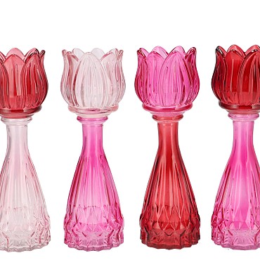 BICOLORE DUTCH PINK MIX TULIP VASE ASS 7X22CM