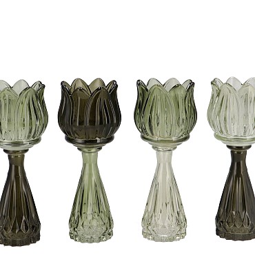 BICOLORE SUMMER GREEN MIX TULIP VASE ASS 7X18CM