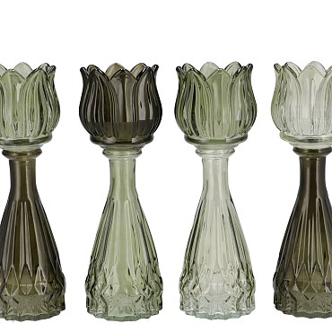BICOLORE SUMMER GREEN  MIX TULIP VASE ASS 7X22CM