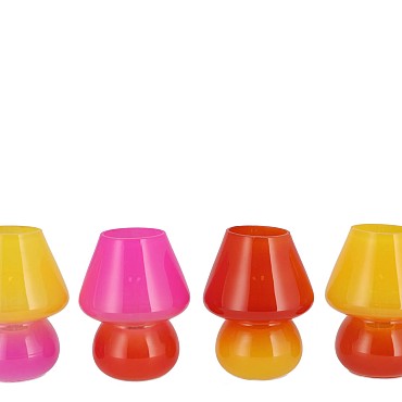 BICOLORE DUTCH ORANGE MIX LED MUSHROOM ASS 12X15CM
