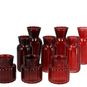 JAZZ WILD RED MIX COLORED VASE ASS 7X14CM