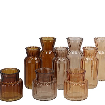 JAZZ SCOTTISH BROWN MIX COLORED VASE ASS 7X14CM
