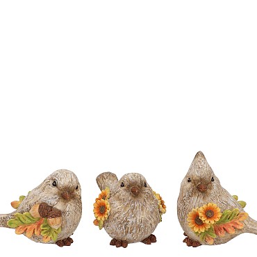 WONDERLAND MULTI COLOR BIRD SUNFLOWER ASS 11X7X9CM