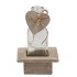 LOVE WOOD TRAY 1 BOTTLE WHITE 10X10X16CM