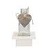 LOVE WOOD TRAY 1X BOTTLE WHITE 10X10X16CM