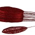 PICK GLITTER LEAF OVAL O/DR RED 25X6CM P25 NM