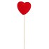 PICK RED HEART FLOCK ON STICK 12X5+60CM