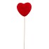 PICK RED HEART FLOCK ON STICK P/1 15X7+60CM