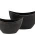 MELAMINE GREY VASE OVAL 24X10X14CM