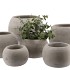 CONCRETE POT SPHERE 14X10CM