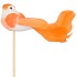 PICK BIRD ON STICK ORANGE P/1 11X4X50CM