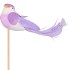 PICK BIRD ON STICK LILA P/1 11X4X50CM