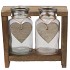 LOVE WOOD RACK 2X GLASS 9X9X8CM