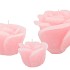 CANDLE ROOS WHITE PINK 14X12CM