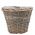 WICKER BASKET POT ROUND GREY  19X16CM