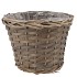 WICKER BASKET POT ROUND GREY  22X18CM