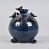 VOGELVAAS OP VOET DEEP BLUE 14X16CM