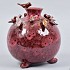 VOGELVAAS OP VOET ROOD 20X22CM