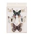 PICK BUTTERFLY ON CLIP MIX BROWN P/6