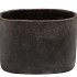 IRON STONE GREY OVAL POT 28X16X20CM
