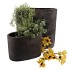 IRON STONE GREY OVAL POT 28X16X20CM