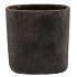 IRON STONE GREY OVAL POT 28X16X29CM