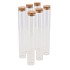 MILK GLASS TUBE WITH CORK 3X21CM ASS P/6