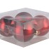 GLASS BALL CHRISTMAS RED 100MM P/4