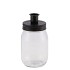 CANDLE JAR BLACK 8X13CM