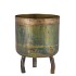 DOBRA OUD GROEN POT METAAL 10X12CM