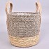 STRAW SEAGRASS MAND ZWART/NATUREL 22X19CM
