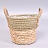 STRAW SEAGRASS MAND GROEN/NATUREL 17X13CM