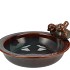 IRON STONE BIRD BOWL GLAZED GREY 23X5CM NM