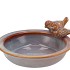 IRON STONE BIRD BOWL GLAZED PINK 23X5CM NM