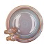 IRON STONE BIRD BOWL GLAZED PINK 23X5CM NM