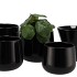 CERAMIC BLACK SHINY POT BERLIN 13X11CM