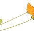 SILK POPPY LEAF LIGHT ORANGE 96CM NM