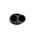 BUKAN BLACK MAT 2-TUBE VAAS 10X7X19CM