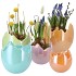 EASTER EGG PEARL BLUE POT 10X10CM